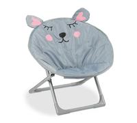 Relaxdays, souris Chaise Lune Enfants, filles et garçonnets, intérieur et extérieur, fauteuil pliable, polyester, fer, 1 élément