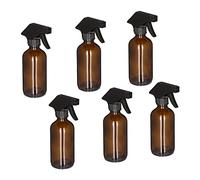 Relaxdays Spray Vide en Verre, Lot de 6, 230 ML, Jet Puissant et Large Brume, pour Cheveux ou Jardin, Marron