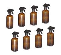 Relaxdays Spray Vide en Verre, Lot de 8, 500 ML, Jet Puissant et Large Brume, pour Cheveux ou Jardin, Marron