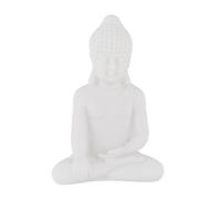 Relaxdays Statue Bouddha Assis, 17 cm de Haut, résistante aux intempéries et au Gel, pour Salon & Jardin, Blanche