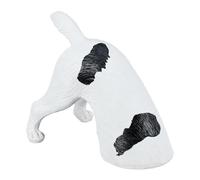 Relaxdays Statue Chien Qui Creuse, HLP: 23x28x17 cm, Figurine Jardin, résistante aux intempéries, polyrésine, Blanc/Noir