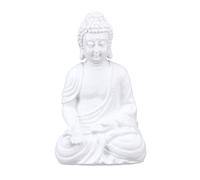 Relaxdays Statue de Bouddha assis, résistante aux intempéries et au gel, pour jardin et salon, 30 cmx19,5x12 cm, blanc