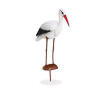 Relaxdays Lot de 2 statues de jardin cigogne