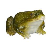 Relaxdays Statue de jardin Crapaud en pierre Vert 9 x 13,5 x 15 cm