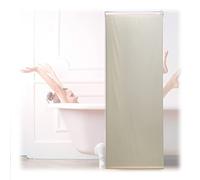 Relaxdays Store de Baignoire, 60x240 cm, Rideau de Douche Hydrofuge, Plafond & fenêtre, Pare-Bain, Salle de Bain, Beige
