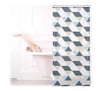Relaxdays Store de Baignoire, 80 x 240 cm, Rideau de Douche avec Chaine, Montage Flexible, Salle de Bain, coloré