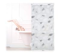 Relaxdays Store de Baignoire, 80 x 240 cm, Rideau de Douche avec Chaine, Montage Flexible, Salle de Bain, Noir-Blanc