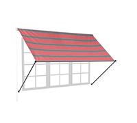 Relaxdays Store rétractable, HxL : 120x200 cm, Protection UV, Polyester, Ombre fenêtre, Balcon, Gris/Rouge