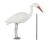 Relaxdays Faux oiseau pour jardin – Effaroucheur d'oiseaux, protège poissons de l'étang, blanc