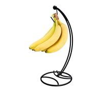 Relaxdays Support à Bananes en métal, évite meurtrissures, Maturation Naturelle, Rangement élégant, 33,5 x 15 cm, Noir
