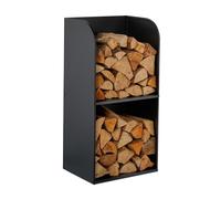 Relaxdays Support à bois avec 2 étagères