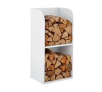 Relaxdays Support à bois avec 2 étagères