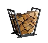 Relaxdays Support à Bois de Chauffage en métal, Rangement empilé, H 55,5 x L 62 x P 35 cm, Noir