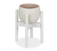 Relaxdays Support à plantes réglable blanc