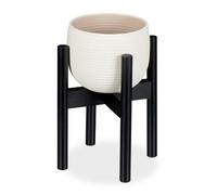 Relaxdays Support à pot en bambou réglable noir
