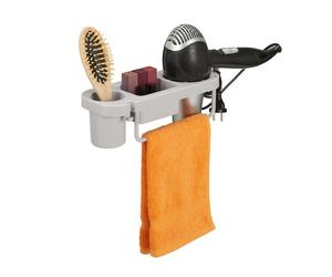 Relaxdays Support à sèche-cheveux avec rangements