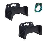 Relaxdays Support mural noir pour tuyau lot de 2