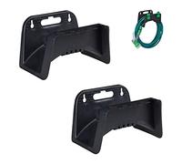 Relaxdays Support mural noir pour tuyau lot de 2