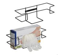 Relaxdays Support mural pour votre boite à gants jetables, lot de 2, fer, H x L x P : 9,5 x 28 x 9,5 cm, noir