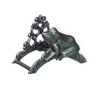Relaxdays Support Mural pour Votre Tuyau d’arrosage, Grenouille, Vintage, Fonte de Fer, HLP 18,5x26,5x16,5 cm, Vert
