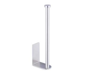 Relaxdays Support Papier Toilettes, Autocollant, pour 2 Rouleaux, HxLxP: 26x4,5x7,5 cm, Porte-Papier WC Mural, argenté