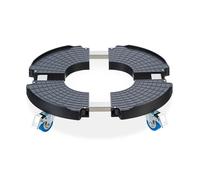 Relaxdays Support plantes, extensible, diamètre 40 - 57,5 cm, plastique, max. 200 kg, intérieur & extérieur, gris foncé