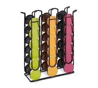 Relaxdays Support pour Capsules, 36 dosettes, Rangement en métal, H x L x P : 32,5 x 26,5 x 9,5 cm, Noir