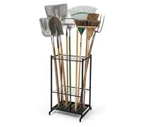 Relaxdays support pour outils de jardin, 35 outils, garage & abri de jardin, robuste, compact, acier, noir