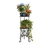 Relaxdays Support pour plantes vintage en fonte, 2 niveaux, pour extérieur | marron, H x P : 66 x 27,5 cm