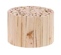 Relaxdays Support pour Pots de Fleurs, en rondins de Bois, matériaux naturels, Tabouret Rond, HxD 20 x 30 cm, Naturel