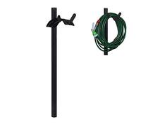 Relaxdays Support pour Tuyau de Jardin, Droit, pour Tuyau de 61 m, Accroche Tuyau, Acier, HlP 107,5 x 25 x 18 cm, Noir