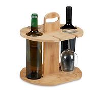 Relaxdays Support pour vin en bambou