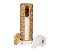 Relaxdays Support pour Votre Papier Toilette, pour 4 Rouleaux, Non Fixe, eichhornia, H x D : 50,5 x 16 cm, Nature