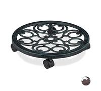Relaxdays Porte plantes roulant style antique