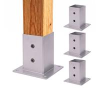 Relaxdays Supports de poteaux galvanisés, lot de 4