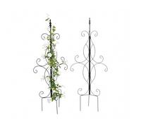 Relaxdays Supports Plantes grimpantes, Lot de 2, HxLxP 116x45x45 cm, Treillis métal, Jardin, autoportant, Noir