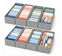 Relaxdays système de rangement pour tiroirs, gris clair | lot de 8, commode IKEA Hemnes 160 cm, pliable, cloisons