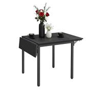 Relaxdays Table à Manger Pliante 2-4 pers., 76 x 120 x 78 cm, Salon | gain de place, MDF et métal, noire, cuisine