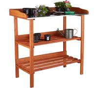 relaxdays Table à plantes orange 92,0 x 41,0 x 86,0 cm
