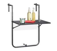 Relaxdays Table balcon suspendue en noir