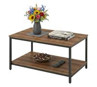 Relaxdays Table basse, rangement et mix matériaux