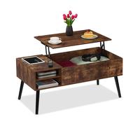 Relaxdays Table basse avec plateau relevable