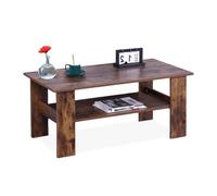Relaxdays Table basse avec rangement inférieur