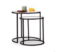 Relaxdays Table d'appoint verre gigogne lot de 2