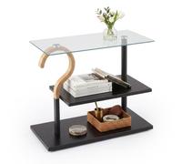 Relaxdays Table basse en verre