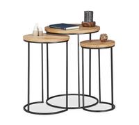 Relaxdays Table basse d'appoint lot de 3