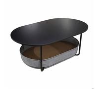 Relaxdays Table basse ovale avec panier