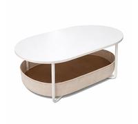 Relaxdays Table basse ovale avec panier