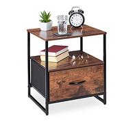 Relaxdays Table de chevet industrielle avec tiroir