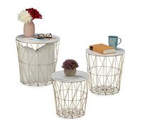 Relaxdays Table corbeille en lot de 3